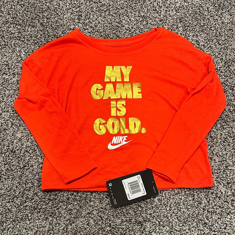Nike Kids Bright Orange Long Sleeve Tee